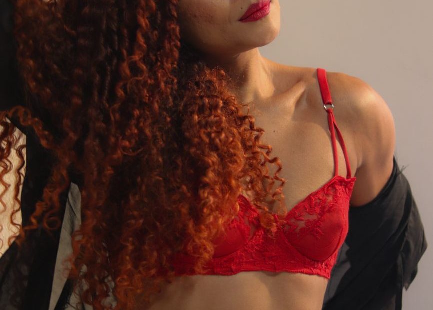 Frau in Dessous